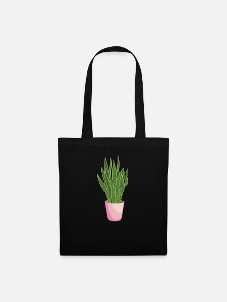 SnakePlant - Bow Hemp - Potted Plant - Tote Bag - black
