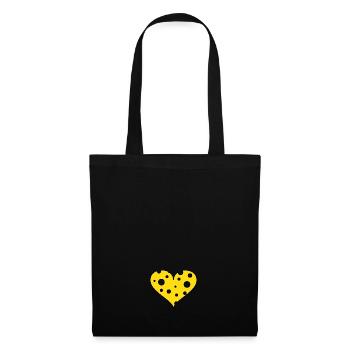 Cheese Heart - Cheese Heart - Chest Logo - Tote Bag - black - Front