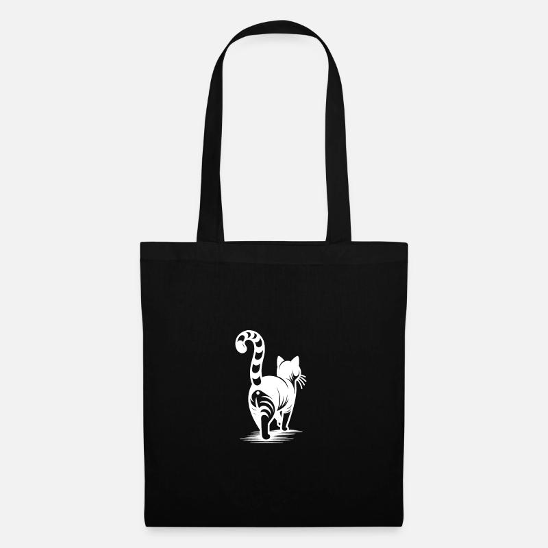 Hübsche Katzen-Silhouette Schlicht und elegant - Stoffbeutel - Schwarz