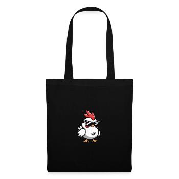 Huhn Cool Tier - Stoffbeutel - Schwarz - Vorne