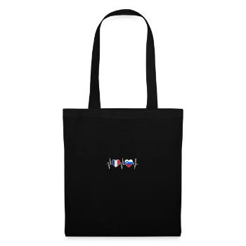 France et Slovénie Drapeau slovène Drapeaux - Sac en tissu - noir - Devant