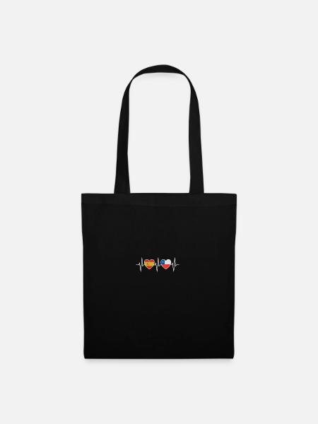 Espagne et Chili Drapeau chilien Drapeaux - Sac en tissu - noir