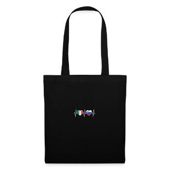 Italie et Slovénie Drapeau slovène Drapeaux - Sac en tissu - noir - Devant