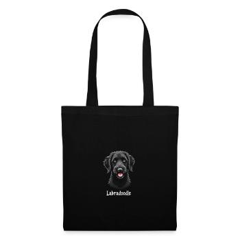 Labradoodle-Liebe T-Shirt für Hundefans - Stoffbeutel - Schwarz - Vorne