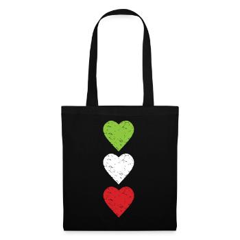 Woman Life Freedom Menschenrechte used look Herzen - Stoffbeutel - Schwarz - Vorne