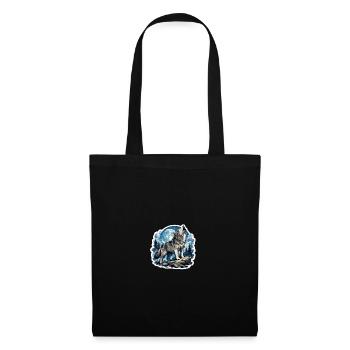 Loup Chantant sous la Lune - Sac en tissu - noir - Devant