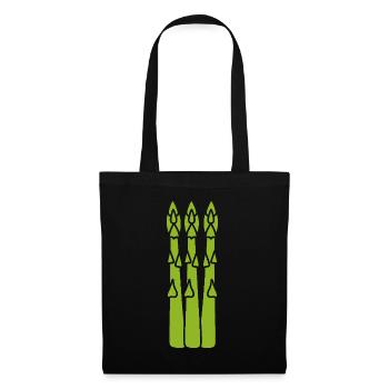 asperge - Sac en tissu - noir - Devant