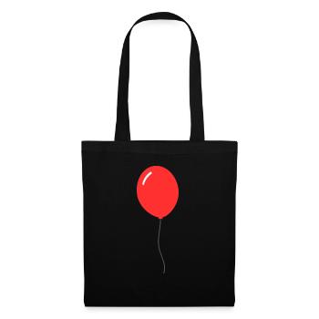 ballon rouge - Sac en tissu - noir - Devant