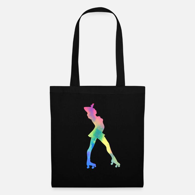 Girl rollerblading inline skating rollerblading - Tote Bag - black