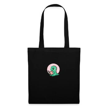 Mignon livre lisant Dinosaure - Sac en tissu - noir - Devant