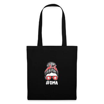Baseballspieler Oma Großmutter Baseball - Stoffbeutel - Schwarz - Vorne