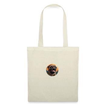 Tête de carlin fidèle - Sac en tissu - nature - Devant