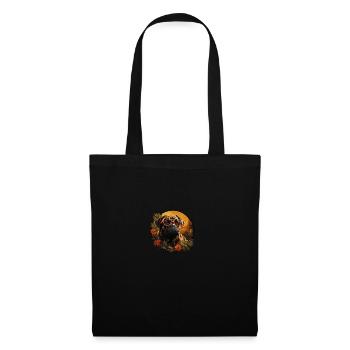 Mops Hawaii Vintage - Stoffbeutel - Schwarz - Vorne