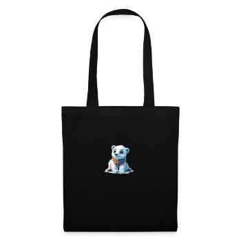 Mignon petit bébé ours polaire - Sac en tissu - noir - Devant