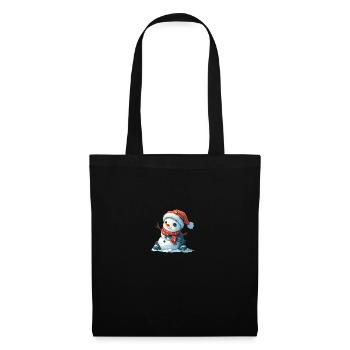 Bonhomme de neige pour les enfants - Sac en tissu - noir - Devant