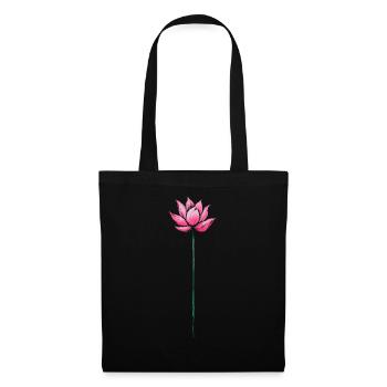 Rosa Lotusblüte Zen Calm Yoga und Meditation Kunst - Stoffbeutel - Schwarz - Vorne