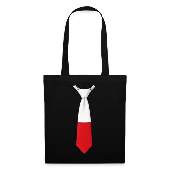 Poland Tie – Flag Design - Tote Bag - black - Front