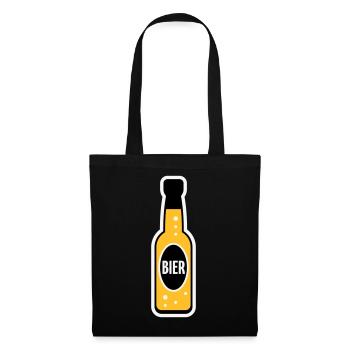 Bierflasche (Bier / Bierchen / NEG 3C) - Stoffbeutel - Schwarz - Vorne