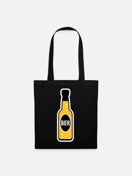 Bierflasche (Bier / Bierchen / NEG 3C) - Stoffbeutel - Schwarz