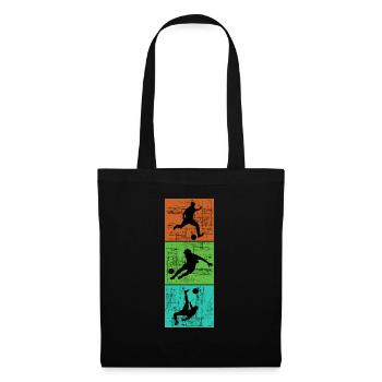 Maillot de foot au look rétro vintage. - Sac en tissu - noir - Devant