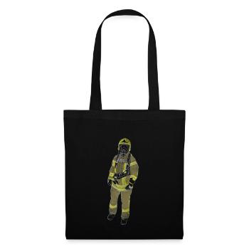 Feuerwehrmann - Wasser marsch! - Stoffbeutel - Schwarz - Vorne