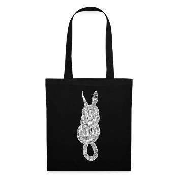 Noeud serpent en forme de huit - Blanc - Sac en tissu - noir - Devant