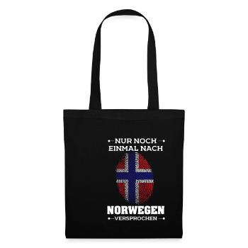 Nur noch einmal nach Norwegen Flagge Urlaub - Stoffbeutel - Schwarz - Vorne