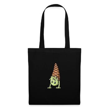 Une crème glacée qui fait un handstand - Sac en tissu - noir - Devant
