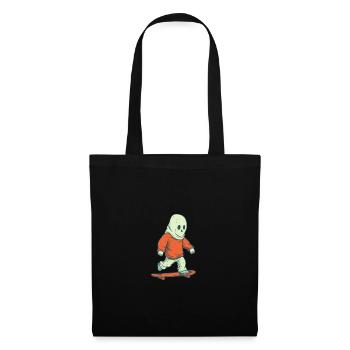70s Cartoon Comic Style Ghost on His Skateboard - Tote Bag - black - Front