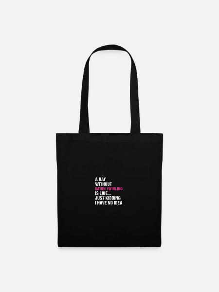 Baton Twirler Une journée sans bâton Twirling - Sac en tissu - noir