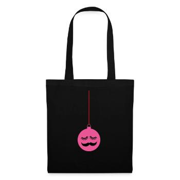 PINK CHRISTMAS BALL with MOUSTACHE - Tote Bag - black - Front