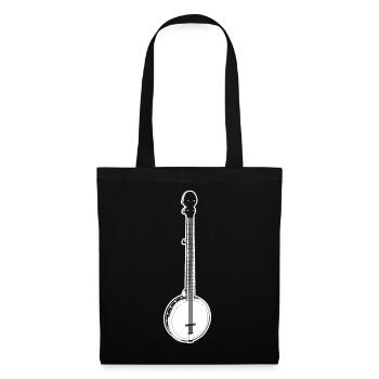 Banjo Musique Country - Sac en tissu - noir - Devant