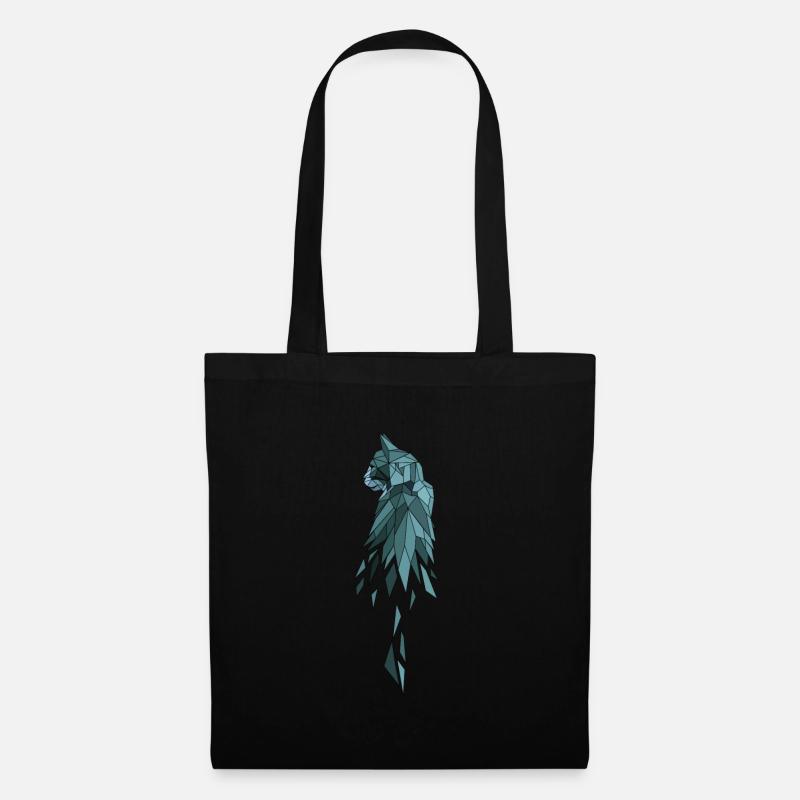 Chat polygone bleu - Sac en tissu - noir