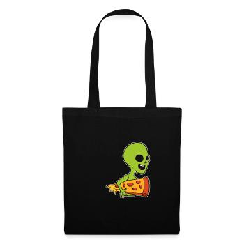 Alien and pizza. Pizza lovers poison - Tote Bag - black - Front