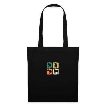Bovins de buffle Bœufs - Sac en tissu - noir - Devant