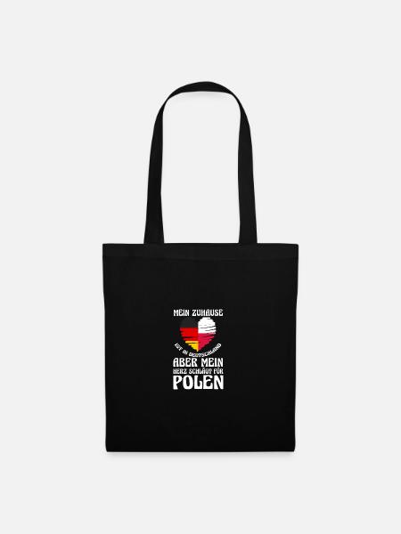 Pole Deutschland Polen - Stoffbeutel - Schwarz