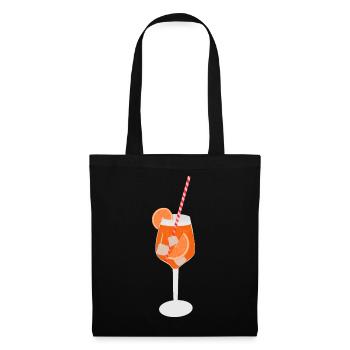 Cocktail-Party - ein Spritz geht immer - Orange - Stoffbeutel - Schwarz - Vorne