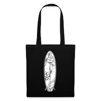 planche de surf de dessin animé - Sac en tissu - noir - Devant