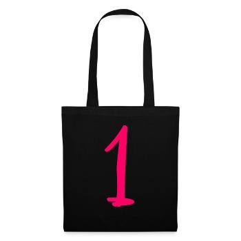 1 AN. 1er ANNIVERSAIRE. ANNIVERSAIRE 1 AN. ANNIV - Sac en tissu - noir - Devant