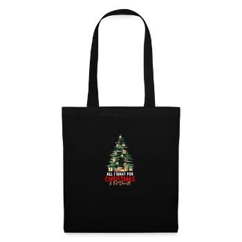 Weihnachten Christmas Vintage Heiligabend Spruch - Stoffbeutel - Schwarz - Vorne