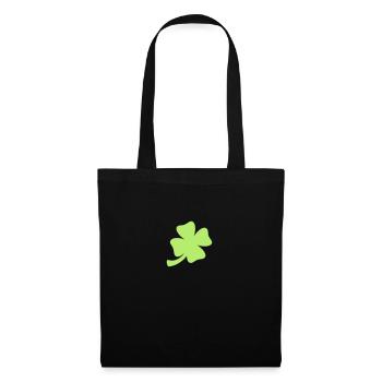 Le trèfle chanceux / trèfle à quatre feuilles (1c) - Sac en tissu - noir - Devant