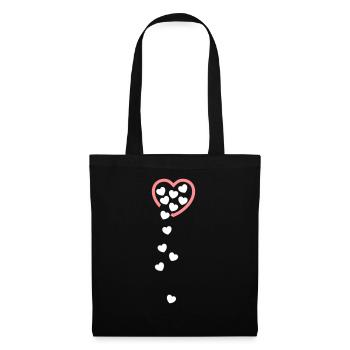 Cœur rempli d’amour - Sac en tissu - noir - Devant