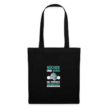 Père Noël Noël Livres de lecture - Sac en tissu - noir - Devant