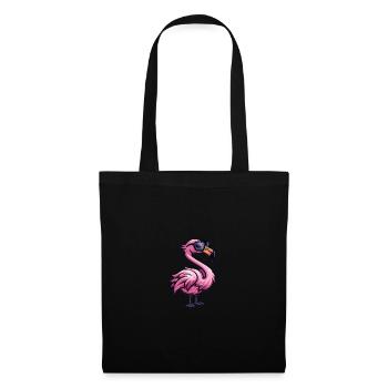 Flamingo Cool Tier - Stoffbeutel - Schwarz - Vorne