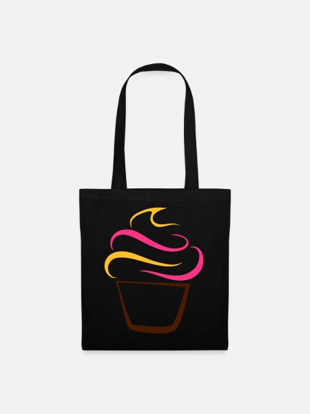 Cupcake Federzeichnung - Stoffbeutel - Schwarz