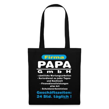 BD - Firma Papa GmbH - Kostenfrei Lebenslang - - Stoffbeutel - Schwarz - Vorne