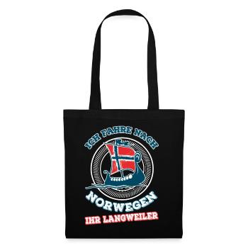 Design Langweiler Norwegen Schiff - Stoffbeutel - Schwarz - Vorne