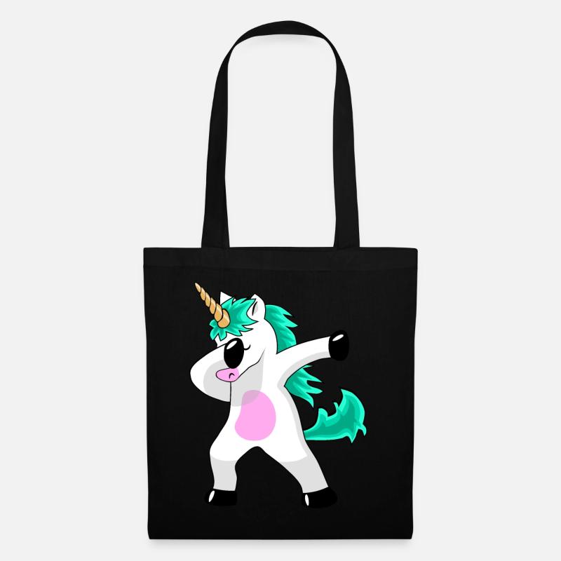 Einhorn Dabbing Unicorn Dab Geschenkidee - Stoffbeutel - Schwarz