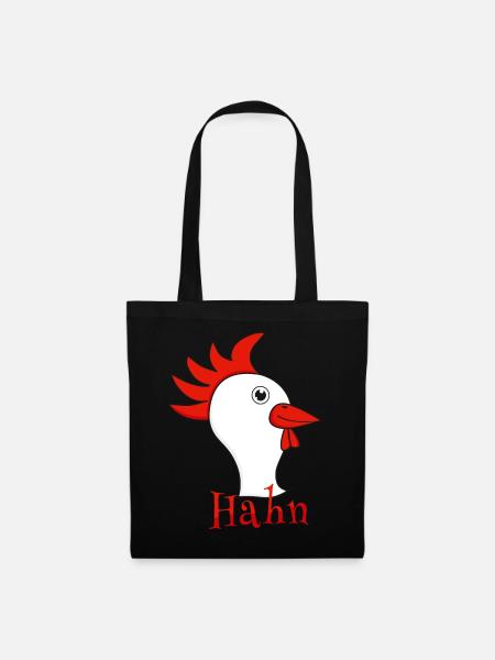Partnershirt Hahn - Stoffbeutel - Schwarz