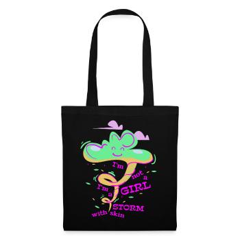 Je ne suis pas une fille, je suis une tempête avec la peau - Sac en tissu - noir - Devant